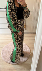 Leopard pak satin green