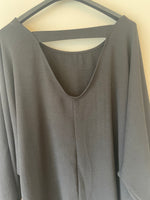 Shirtdress met open rug zwart