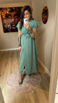 Lange jurk met split mint
